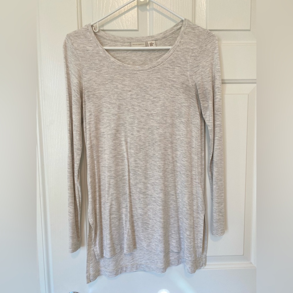 Mercer & Madison Women's Heather Gray Long Sleeve Top